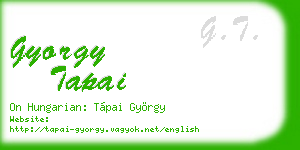 gyorgy tapai business card