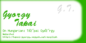 gyorgy tapai business card